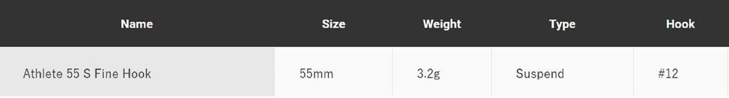 Jackson Приманка-подвеска Athlete 55S FH с тонким крючком CYW (9928)