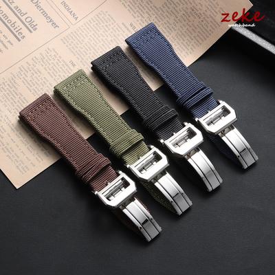 Нейлоновый ремешок для часов из парусины 20 мм 21 мм 22 мм для IWC Pilot Band Military Canvas Кожаный мужской браслет с раскладывающейся застежкой Аксессуары