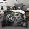 Sugar Skull Bedding Sets King Beauty Kiss Skull Duvet Cover Bed Set Bohemian Print Black Bedclothes Queen Size Bedline