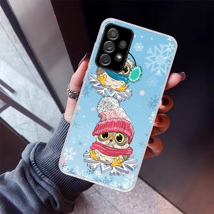 Baby Cute Owl Lover Cartoon Candy Winter Phone Case For Samsung Galaxy A17 A16 A26 A36 A56 A15 A25 A35 A55 A14 A13 A54 A53 A34 A
