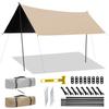 HZCYS Square Tarp Reinforced Version Black Rubber Tapp Trap Большой водонепроницаемый брезент Может использоваться с палатками и тентами Водоотталкивающая отделка Превосходная