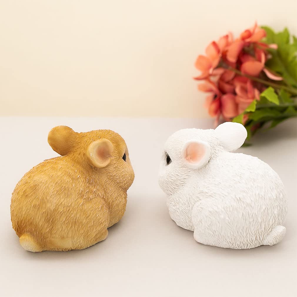 Магазин Кролик Пара Фигурка Зодиак Смола xx Новогоднее украшение Подарочный предмет Кролик Белый [Подарок Необычный] 5.8 10.6 H6.6cm [Подлинный продукт] (Коричневый &