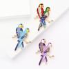 Fashion Alloy Enamel Two Parrot Brooches Creative Cute Ladies Clothing Corsage Ornament Pins