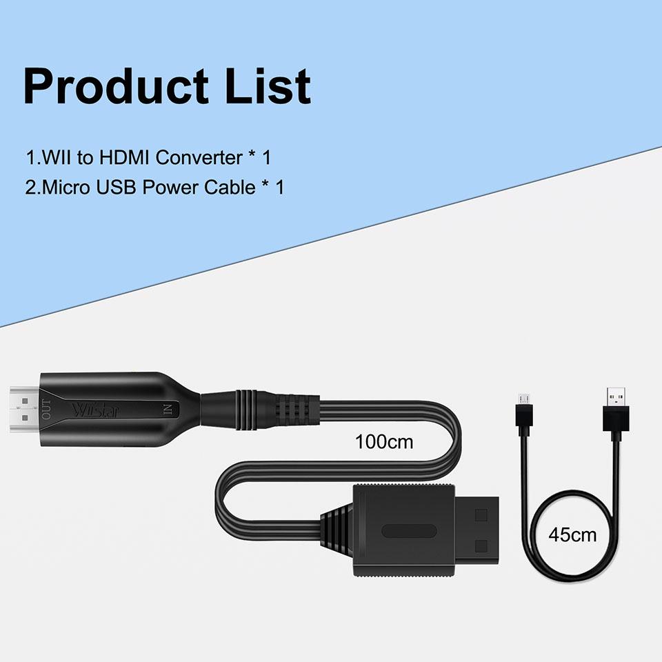 Конвертер-адаптер Wii в HDMI Full HD 1080P Wii2HDMI Кабель-видеоконвертер для ПК HDTV Монитора Дисплея Адаптер Wii в HDMI