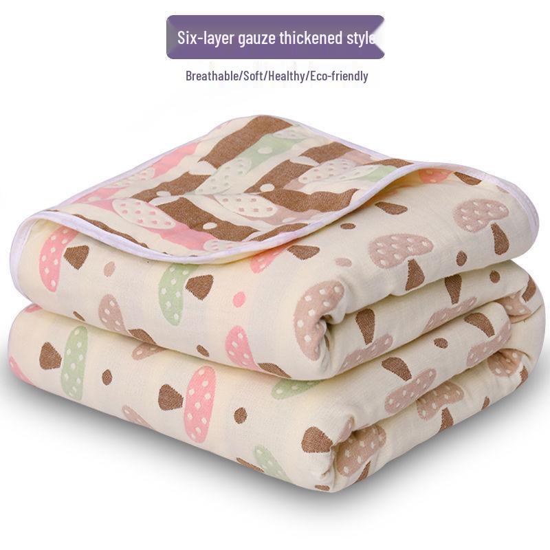 Six-Layer Cotton Gauze Baby Blanket: Swaddle, Bath Towel, or Summer Quilt Cover
