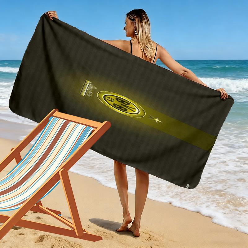 Golden Emblem Radiance beach towel Beach towel for vacation photos beach Outdoor pool towel swim Absorbent bath towel Outdoor picnic beach mat