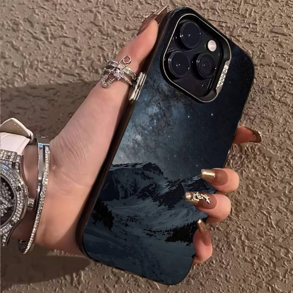 Черная гора INS Дизайн Чехол для телефона Для iPhone 17,16,15,14,13,12,11,Pro,Max,Plus Ударопрочный чехол