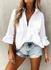1116 Spot Casual Simple Temperament Charm Fashion Seven-Sleeve Button Lapel Shirt