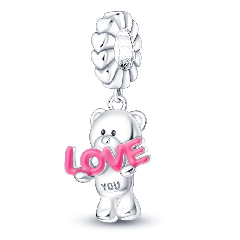 925 Silver Sunflower Butterfly Flower Heart Charm for 3mm DIY Bracelet, Beautifully Beaded DIY Fashion Maker Gifts