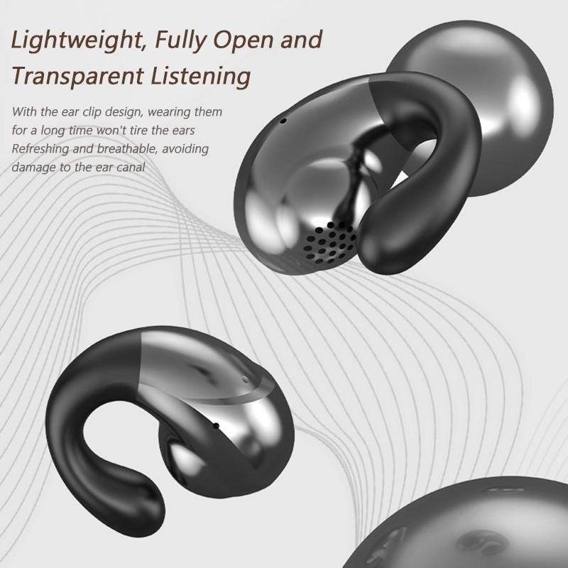 Настоящие беспроводные наушники Bluetooth 5.3 с зажимом для ушей, наушники с шумоподавлением, наушники для бега, спорта, бизнеса, громкой связи, гарнитуры для звонков