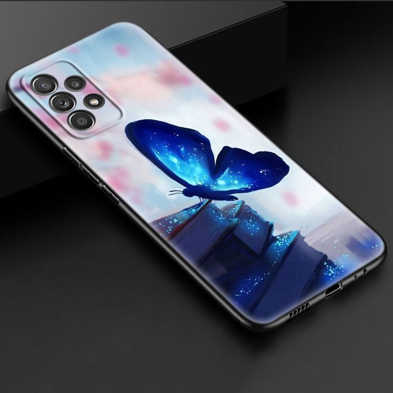 Чехол для телефона с синей бабочкой из мультфильма для iPhone Samsung Galaxy Redmi Xiaomi Oppo OnePlus Note SA 7 8 9 10 11 12 13 14 20 21 22 23 53 54 Pro Max Ultra