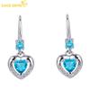 Классические серьги в форме сердца из медного сплава, белые, розовые, синие циркониевые серьги для женщин, подарки на свадьбу
