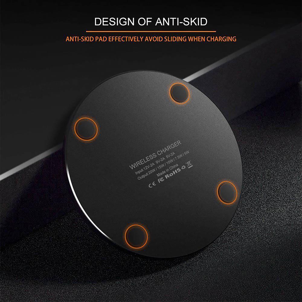 30W Ultra-Thin Aluminum Wireless Charger - 15W Fast Charging Fabric Texture