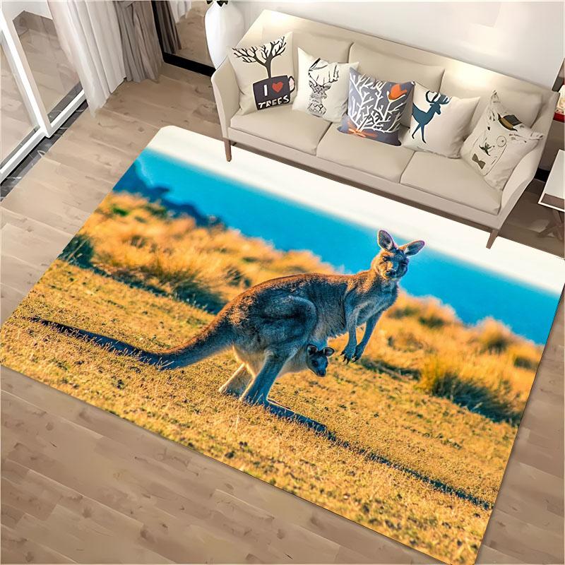 Australia Kangaroo 3D HD Area Carpet,Rugs for Living Room Tapete for Bedroom Sofa Kitchen Doormat Decor,Kid's Non-slip Floor Mat