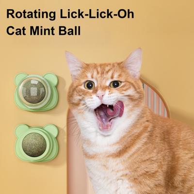 Игрушка-шарик с кошачьей мятой для кошек, вращающийся на 360 градусов шарик с кошачьей мятой, безопасная жевательная игрушка для котят для кошек, лизание, здоровье зубов, способствует активной игре