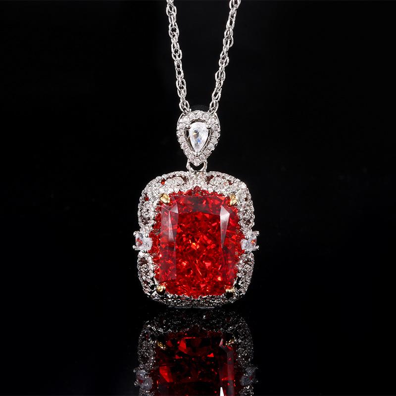 Ювелирные изделия Высокоуглеродистый бриллиант огранки ледяной цветок медный инкрустированный светильник роскошный кулон основной камень 12 * 16