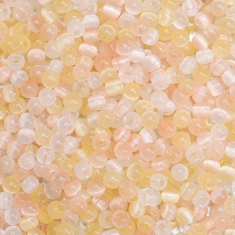 4 мм желейные стеклянные бусины «кошачий глаз» из проса, свободные бусины, аксессуары ручной работы, нанизанные вручную бусины, круглые бусины, цепочка для сотового телефона, круглые бусины, прекрасный цвет
