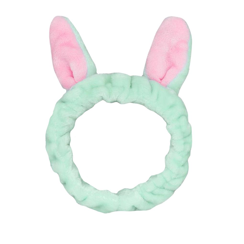 Плюшевая повязка на голову с ушками для женщин для умывания, макияжа, волос, петля, мягкая эластичная повязка для душа