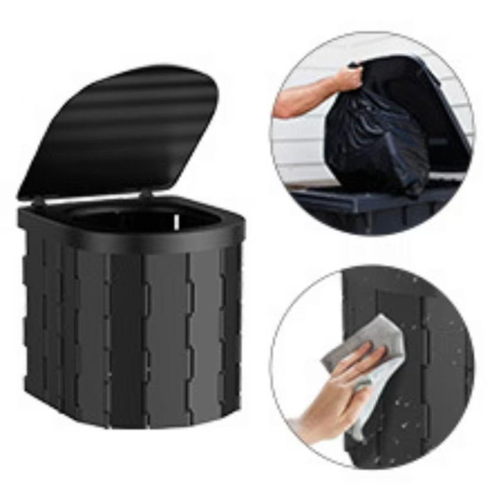 One-piece Design Folding Toilet Use Garbage Bags Camping Toilet Portable Toilet Car Trip