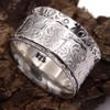 Серебряное широкое кольцо, Кольцо ручной работы, Кольцо из цельного серебра, Кольцо для медитации, Кольцо Непоседы, Большое серебряное кольцо-спиннер, Подарок на День святого Валентина,