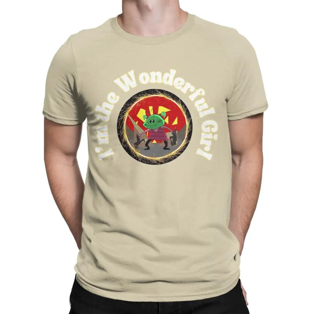 Novelty Nanalan I'm The Wonderful Girl T-Shirt Men Round Collar Pure Cotton T Shirt Short Sleeve Tee Shirt Printed Tops