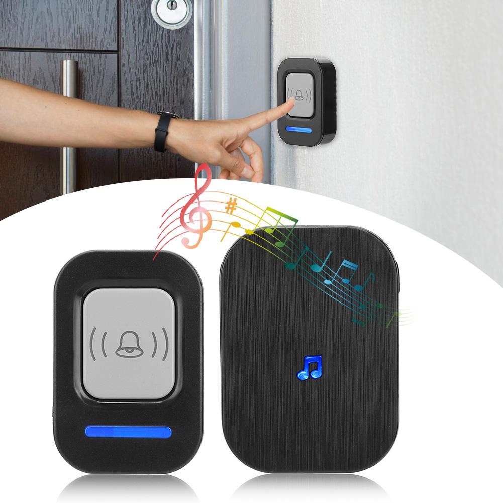 Беспроводной дверной звонок для дома 984,3 фута Большая дальность Музыкальный дверной звонок Контроль доступа