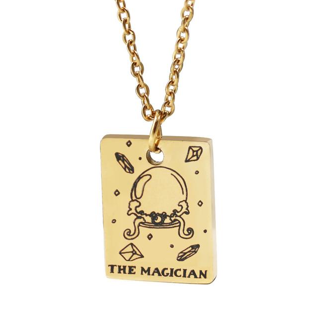 Ожерелье Таро 12 Созвездий для мужчин и женщин, ювелирные изделия из настоящего золота, ожерелье из нержавеющей стали, таинственная судьба, удача, подарок