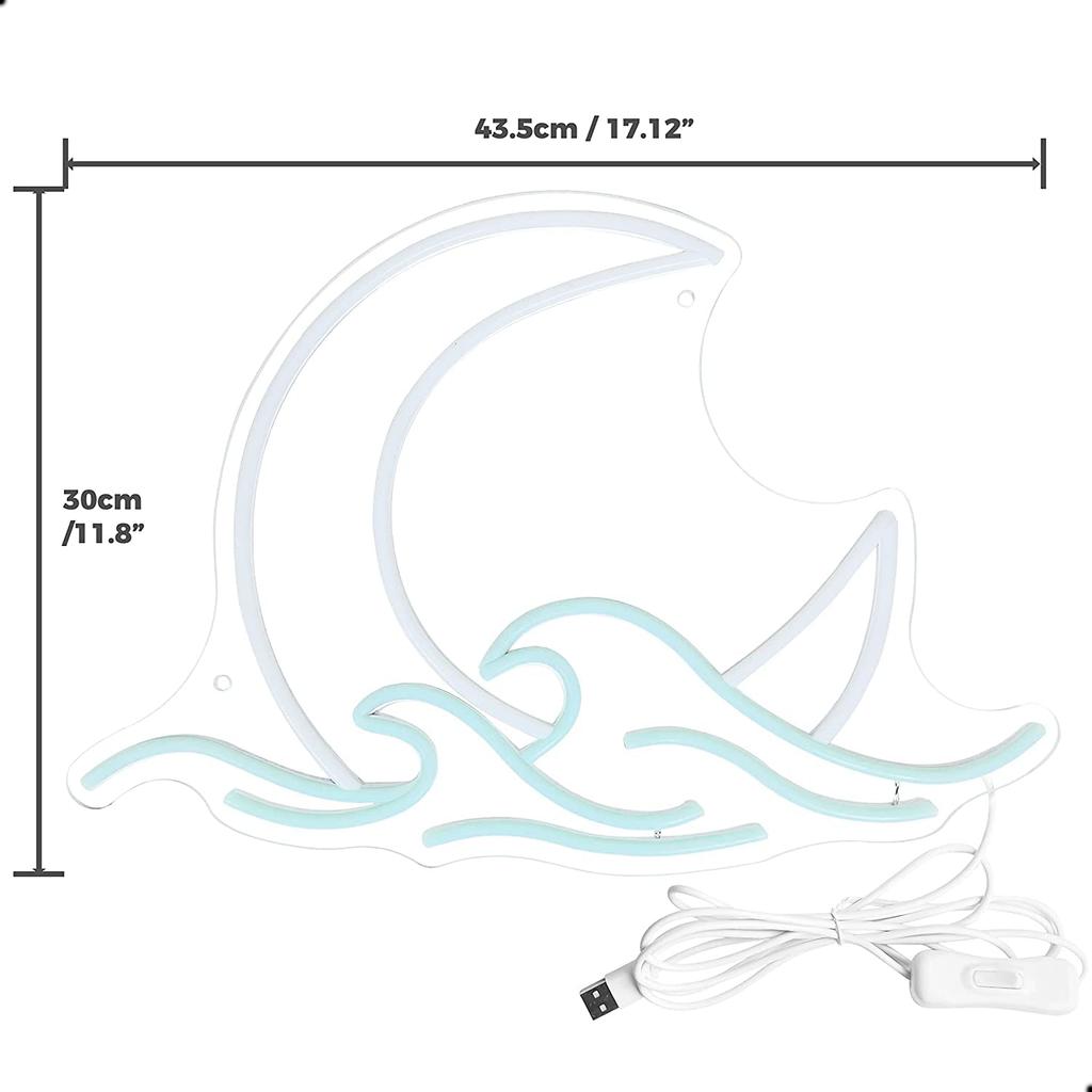 Sunrise Sunset Neon Moon Over the Neon Twilight LED Neon Wall Room Anime Neon Acrylic Moon Sign Sign, Sea, Light, Moonwave, Sign, Decor, Light,