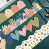 80Pcs Bulletin Board Border for Classroom Chalkboard Decoration Heart Border Trim Colorful Dot Border Trim Wall Decals