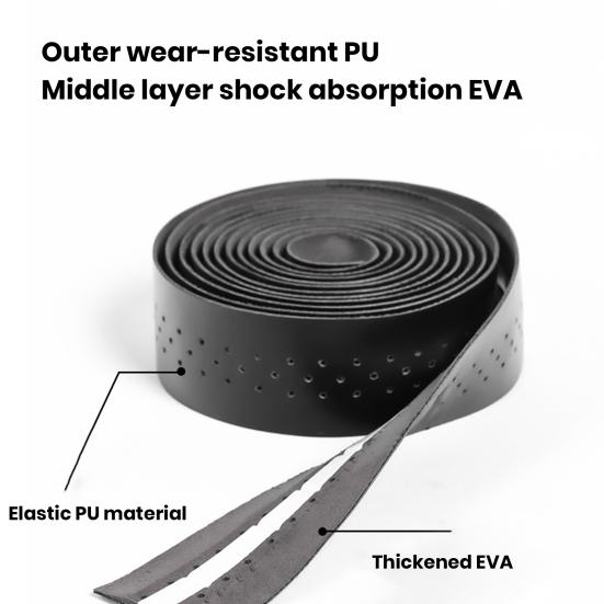 Bicycle Handlebar Tape Faux Leather Self-adhesive Anti-slip Shockproof Sweat Absorption Bike Handle Wrap Straps