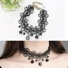 Горячая Распродажа Сексуальное Черное Кружево Цветок Капля Воды Стразы Подвеска Женская Девушка Популярные Торки Короткие Ожерелья Аксессуары