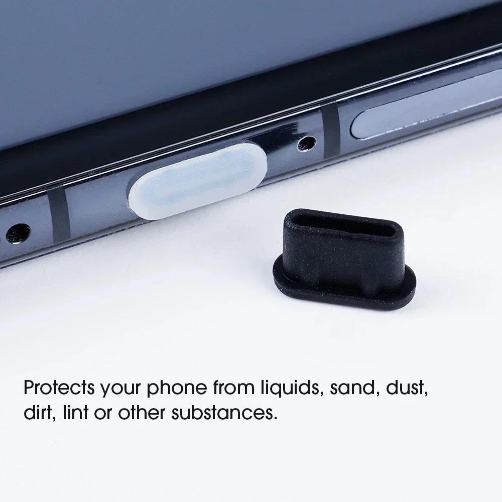 200pcs/bag Silicone Dust Plug for USB Type C Charging Port Mobile Phone Dustproof Water-proof Protector Cover Cap for Samsung