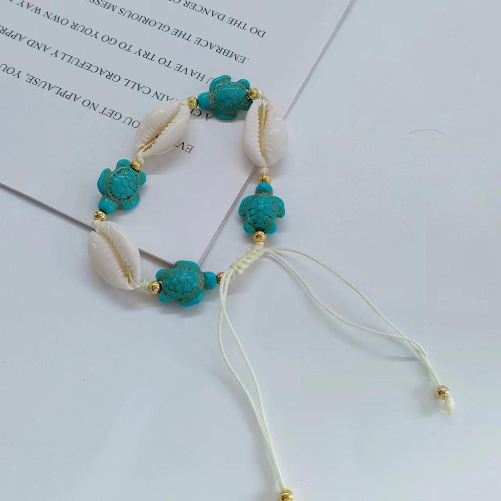 Bohemian Starfish & Turtle Anklet: Handmade Woven Cross-border INS Fashion Jewelry Bracelet.