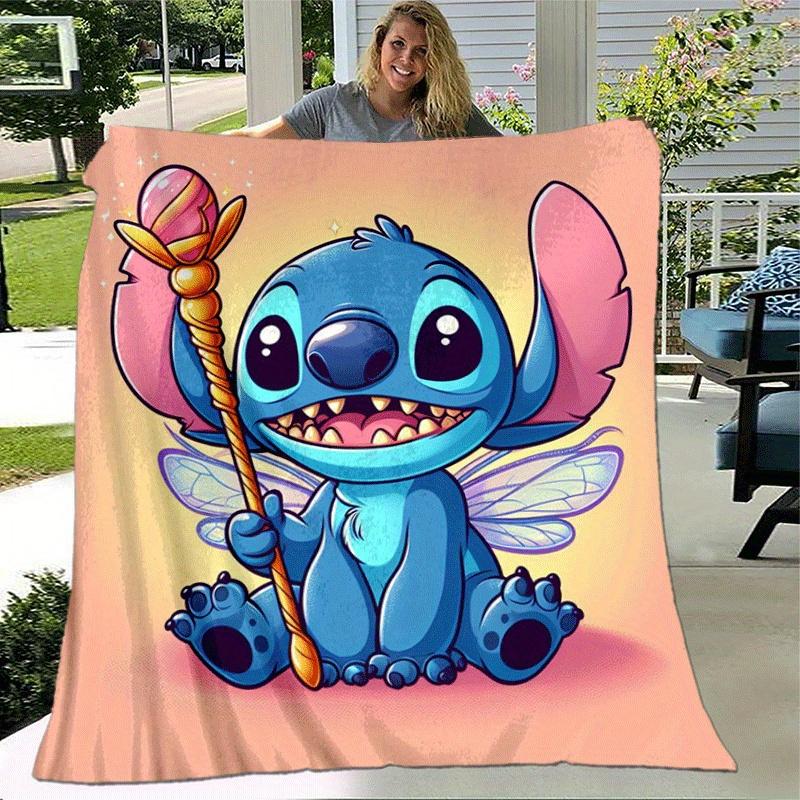 1pc Stitch Printing Blanket - Soft, All-Season Throw for Living Room, Bedroom,Travel