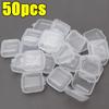 1/100pcs Small Square Jewelry Storage Box Covers Case for Pill Earrings Transparent Plastic Dustproof Earplug Storage Pack Boxes