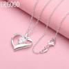 925 Sterling Silver Heart AAA Zircon Pendant Fashion Necklace Wedding Jewelry