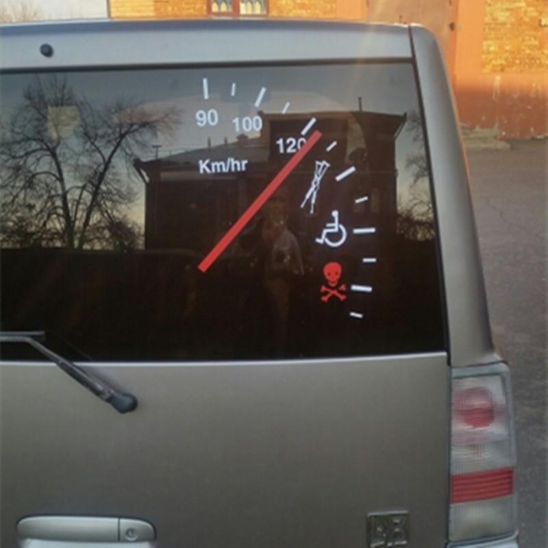 Speeding Safe Warning Funny Speedometer Cluster Vinyl Car Decal Bumper Sticker