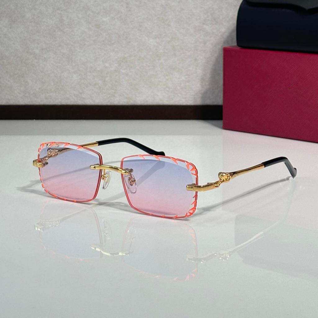 CT02507J Безрамные солнцезащитные очки с леопардовым принтом для унисекс - Модные, Универсальные, Фотохромные для вечеринок и отпусков