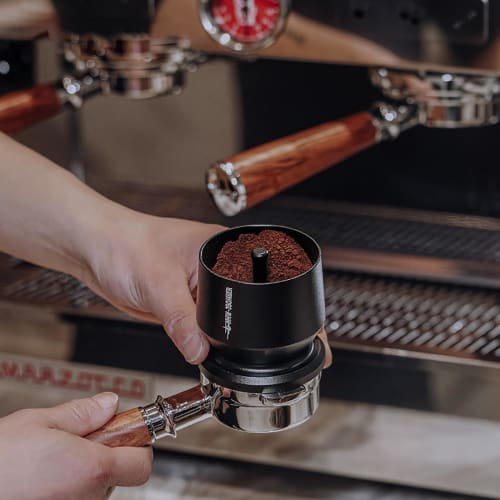 MHW-3BOMBER Espresso Dosing Cup, Coffee Dosing Funnel, Coffee Powder Receiving Cup, 58mm, Aluminum Alloy, Black, DR5508B-OS