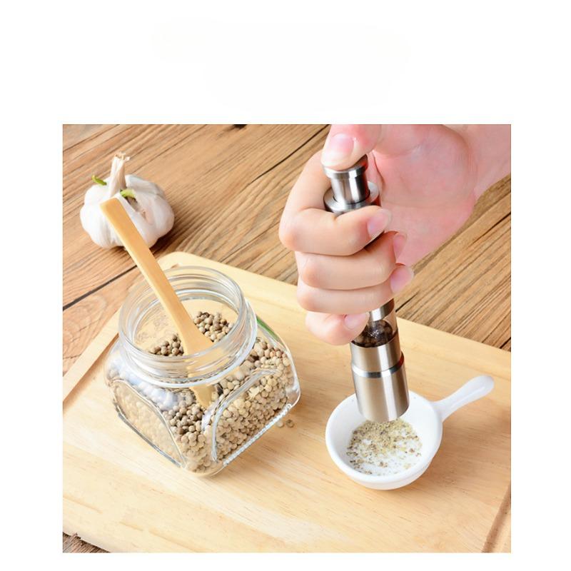 1PC Stainless Steel Manual Pepper Mill, Manual Press Pepper Grinder, Household Pepper Mill Black Pepper Mill
