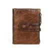 Men's Wallet Leather Wallet Casual Fashion Double Zipper Multi-Card Retro Clutch Bag Change Bag Men's