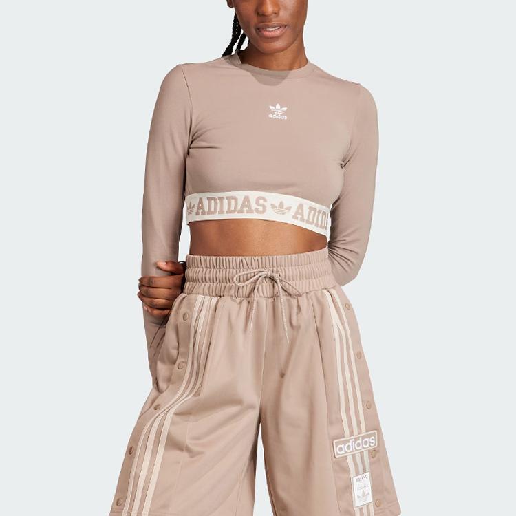 adidas Футболка Originals Neutral Court Graphic Tee для женщин, топы, розовые, коричневые IS5267