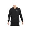 Nike Сплошной цветной пуловер с круглым вырезом и принтом логотипа, мужские топы, черный FB1911-010