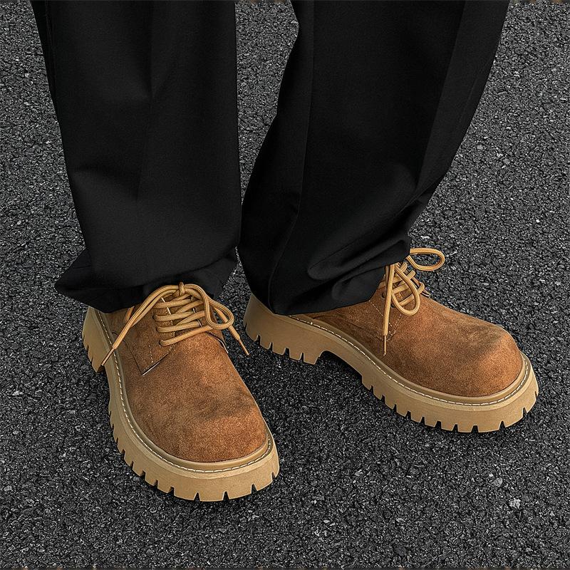 Туфли дерби 2024 новые туфли с большой головой Микки, деловые повседневные туфли на платформе с круглым носком из кожи 5740-J