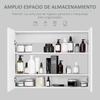 Bathroom Cabinet with Mirror, 2-Door, 3 Shelves, 80 x 15 x 60 cm, White