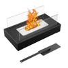 Настольный камин с двойными стеклянными панелями для использования в помещении, на открытом воздухе, на заднем дворе, на балконе, на террасе, прямоугольный камин