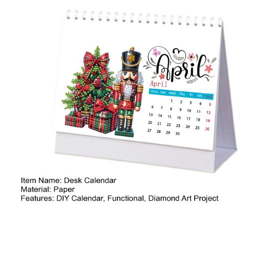 2026 Сделай сам настольный календарь Настольный календарь с алмазной мозаикой Стоящий месячный календарь-планировщик