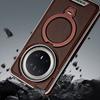 Чехол для Huawei Mate 80 70 60 Pro Plus Max, гальванизированный, магнитный, с тиснением, с кожаной кромкой, покрывающий, с поворотом на 360°, с металлическим кронштейном