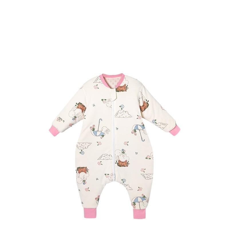 Baby Sleep Sack With Leg Opening Cotton Fleece Warm Thermal Pajamas Infants Toddlers 0-3 Years Winter