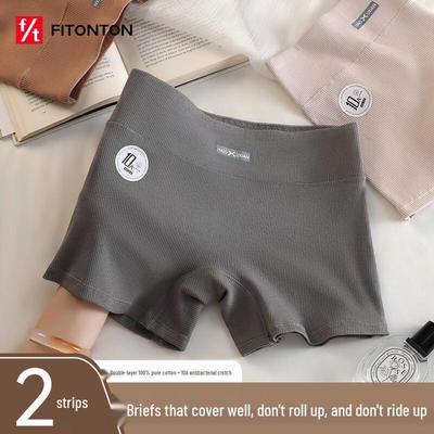 Женские хлопковые трусы-боксеры FitonTon, защитные шорты от натирания, 2 шт.